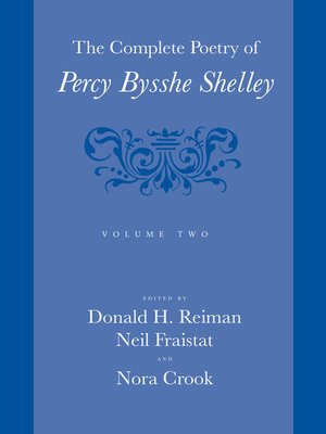 cover image of The Complete Poetry of Percy Bysshe Shelley, Volume 2